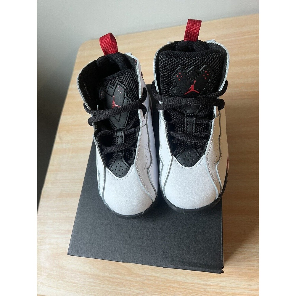 Toddler's Jordan True Flight White/Black-Varsity Red (343797 100) choose your sz - Picture 2 of 10